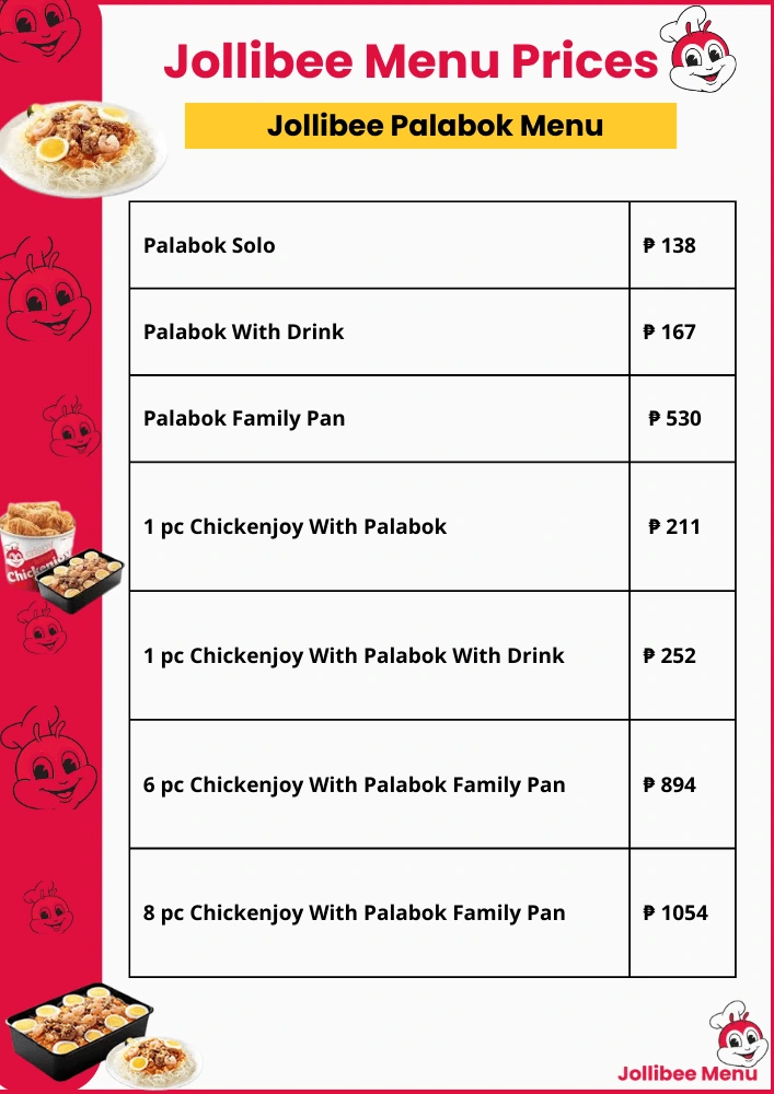 Jollibee Palabok Menu Prices in the Philippines 2025 2 Jollibee Palabok Menu Card